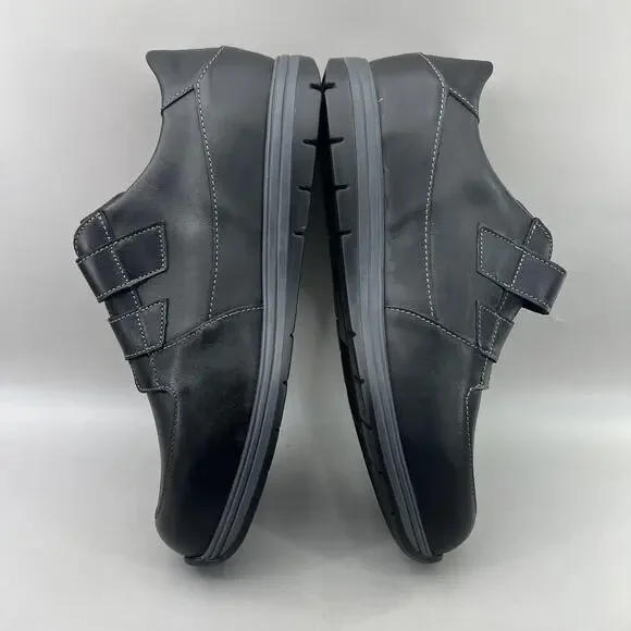 Finn Comfort Nasca Dual Strap Shoes Men Size 11 US, 45 EU Black Walking Sneakers